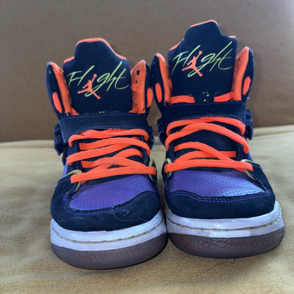 Flight High Top Sneakers Purple Orange Accent Shoes Women's 7.5‎ Kids 5.5